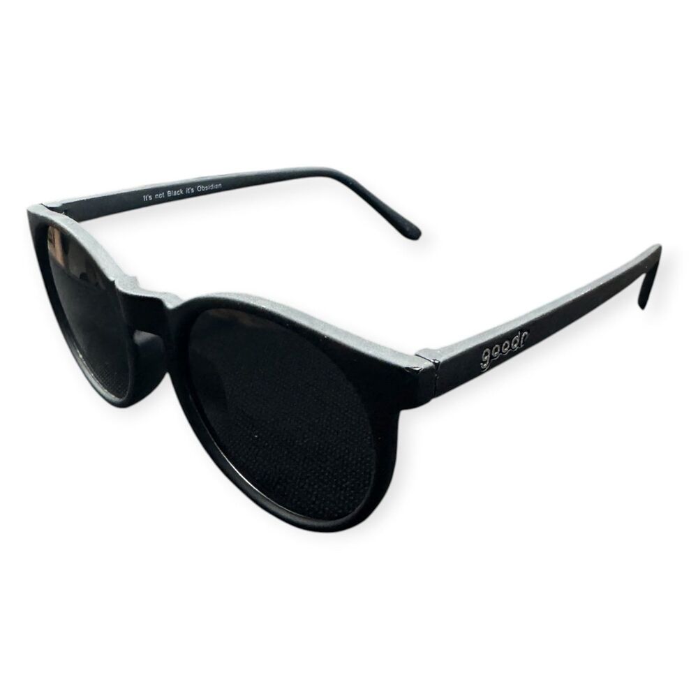 Goodr Black Round Polarized Sunglasses Retro Gray Lenses